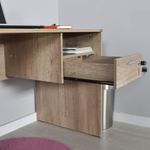 Casa si Gradina - Mobilier - Mese si birouri - Birouri - Birou de studiu, Hanah Home, panou de particule melaminat, nuc deschis, 120x60x75 cm - Infinity.ro