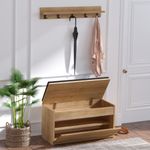 Casa si Gradina - Mobilier - Organizare si depozitare - Bancute - Bancuta pentru hol, Hanah Home, pal melaminat, stejar si negru, 80x42x35 cm - Infinity.ro