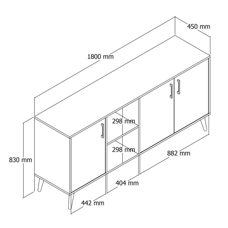Casa si Gradina - Mobilier - Comode si corpuri - Console - Consola, Hanah Home, PAL melaminat, nuc si antracit, 180x45x80 cm - Infinity.ro