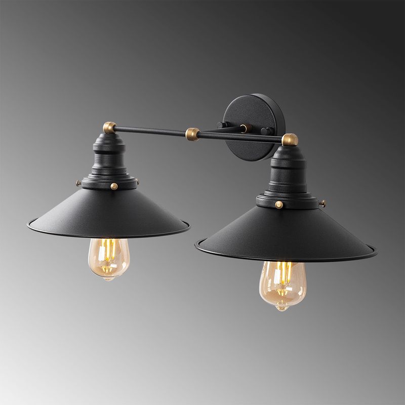 Casa si Gradina - Corpuri si surse de iluminat - Plafoniere, aplice si spoturi - Aplica de perete, Opviq, metal, negru auriu, 55x27x20 cm - Infinity.ro