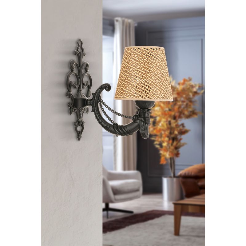 Casa si Gradina - Corpuri si surse de iluminat - Plafoniere, aplice si spoturi - Aplica de perete, Opviq, metal, natural, negru, 24x26 cm - Infinity.ro