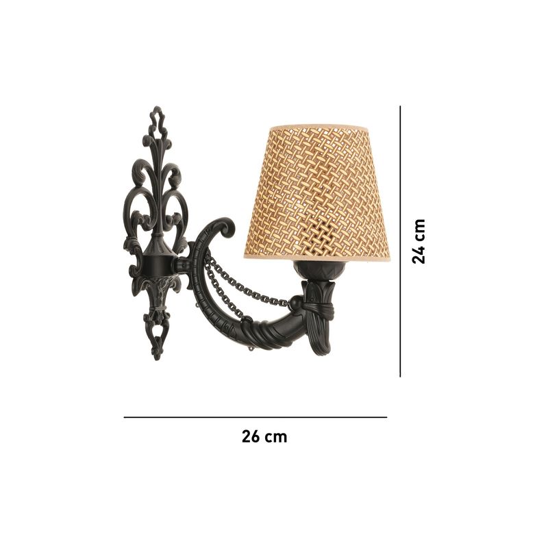 Casa si Gradina - Corpuri si surse de iluminat - Plafoniere, aplice si spoturi - Aplica de perete, Opviq, metal, natural, negru, 24x26 cm - Infinity.ro