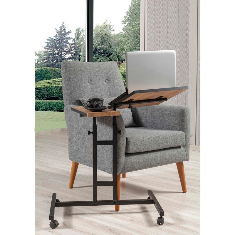 Casa si Gradina - Mobilier - Mese si birouri - Birouri - Birou reglabil pentru laptop, Hanah Home, pal melaminat, pin atlantic si negru, 67x45.5x87 cm, 863SPH2813 - Infinity.ro