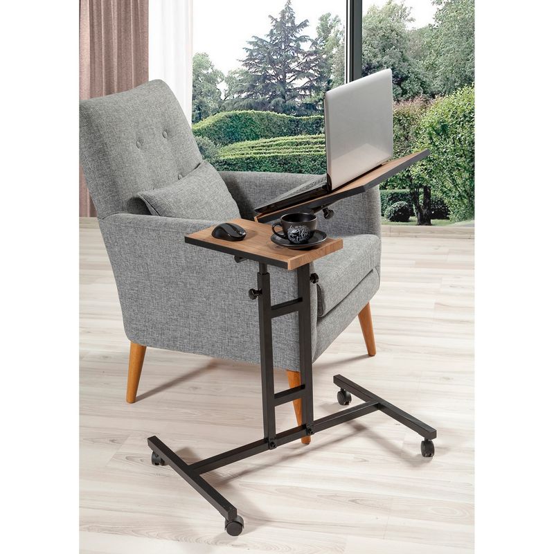 Casa si Gradina - Mobilier - Mese si birouri - Birouri - Birou reglabil pentru laptop, Hanah Home, pal melaminat, pin atlantic si negru, 67x45.5x87 cm, 863SPH2813 - Infinity.ro