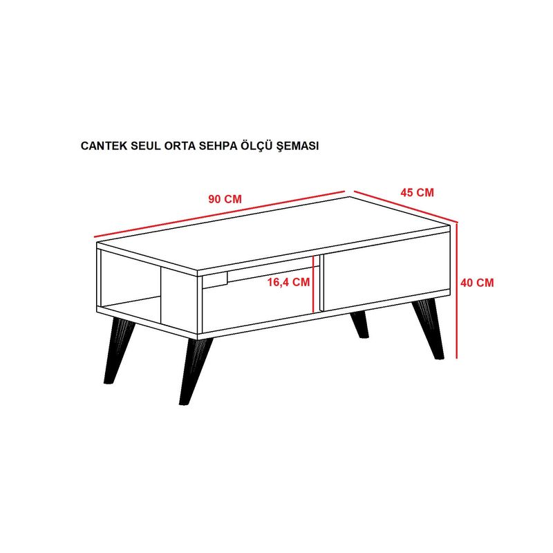 Casa si Gradina - Mobilier - Mese si birouri - Masute de cafea - Masuta de cafea, Hanah Home, pal melaminat, alb, 90x45x40 cm, 475OLV1326 - Infinity.ro