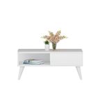 Casa si Gradina - Mobilier - Mese si birouri - Masute de cafea - Masuta de cafea, Hanah Home, pal melaminat, alb, 90x45x40 cm, 475OLV1326 - Infinity.ro