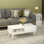 Casa si Gradina - Mobilier - Mese si birouri - Masute de cafea - Masuta de cafea, Hanah Home, pal melaminat, alb, 90x45x40 cm, 475OLV1326 - Infinity.ro