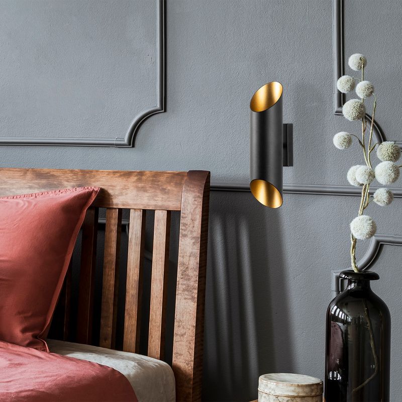 Casa si Gradina - Corpuri si surse de iluminat - Plafoniere, aplice si spoturi - Aplica de perete, Opviq, metal, negru auriu, 8x12x30 cm - Infinity.ro