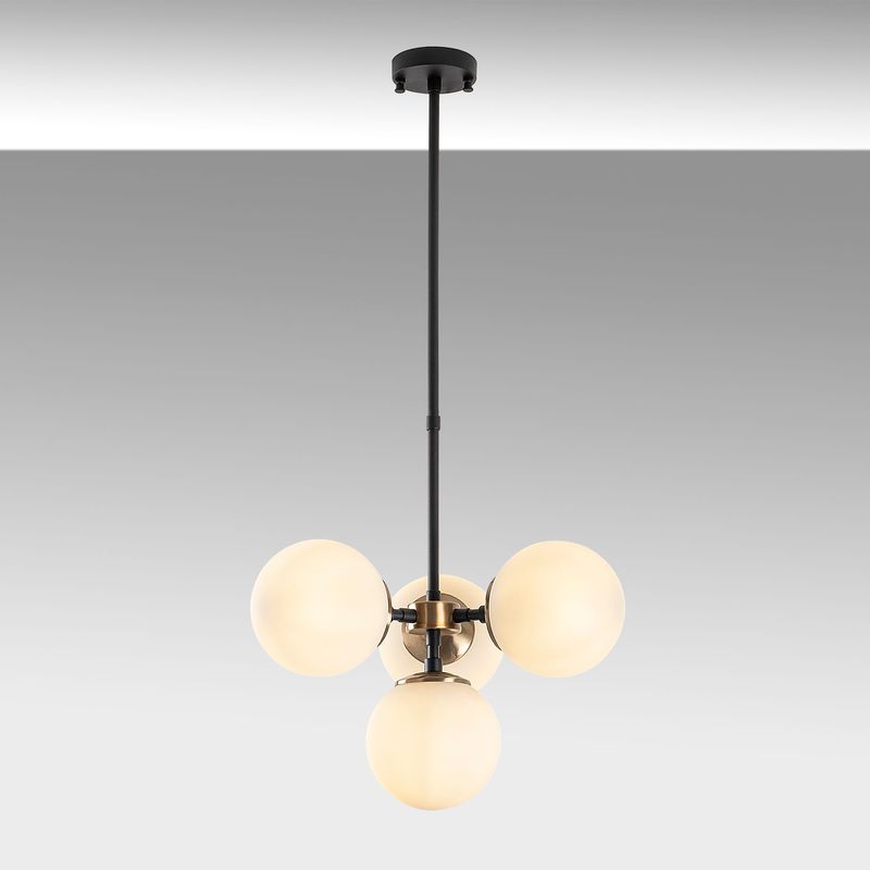 Casa si Gradina - Corpuri si surse de iluminat - Lustre si pendule - Candelabru, Opviq, metal, negru antic crem, 43x43x47-89 cm, inaltime reglabila - Infinity.ro