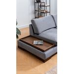Casa si Gradina - Mobilier - Canapele si coltare - Coltare - Coltar cu puf, Hanah Home, cadru lemn fag si pal, tapiterie poliester, gri inchis, 313x193 cm - Infinity.ro