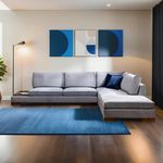 Casa si Gradina - Mobilier - Canapele si coltare - Coltare - Coltar cu puf, Hanah Home, cadru lemn fag si pal, tapiterie poliester, gri inchis, 313x193 cm - Infinity.ro