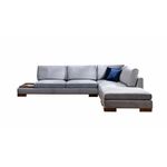 Casa si Gradina - Mobilier - Canapele si coltare - Coltare - Coltar cu puf, Hanah Home, cadru lemn fag si pal, tapiterie poliester, gri inchis, 313x193 cm - Infinity.ro