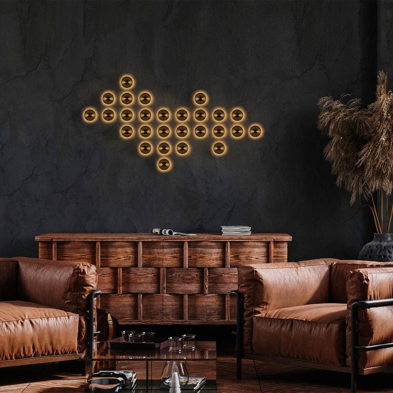 Casa si Gradina - Corpuri si surse de iluminat - Plafoniere, aplice si spoturi - Aplica de perete, Opviq, metal, auriu, diametru 16 cm, inaltime 16 cm - Infinity.ro