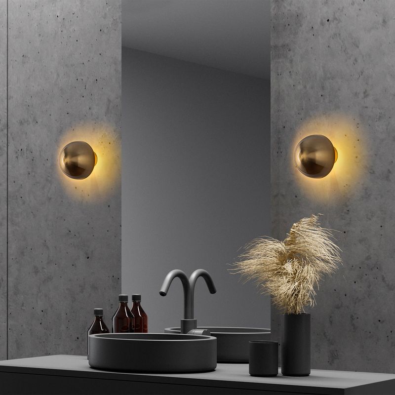 Casa si Gradina - Corpuri si surse de iluminat - Plafoniere, aplice si spoturi - Aplica de perete, Opviq, metal, auriu, diametru 16 cm, inaltime 16 cm - Infinity.ro