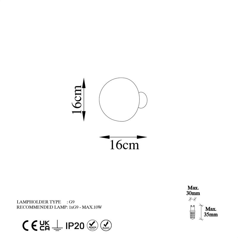 Casa si Gradina - Corpuri si surse de iluminat - Plafoniere, aplice si spoturi - Aplica de perete, Opviq, metal, auriu, diametru 16 cm, inaltime 16 cm - Infinity.ro