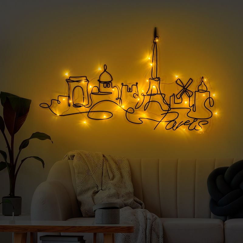 Casa si Gradina - Corpuri si surse de iluminat - Plafoniere, aplice si spoturi - Accesoriu decorativ de perete, Wallxpert, metal, negru, 69x120 cm - Infinity.ro