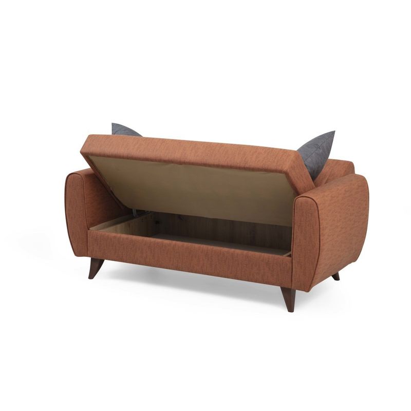 Casa si Gradina - Mobilier - Canapele si coltare - Canapele - Canapea extensibila, Atelier Del Sofa, poliester texturat, rosu tigla, 158x86x77 cm - Infinity.ro