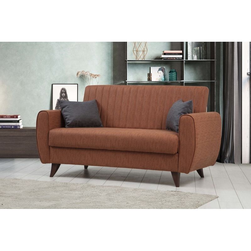 Casa si Gradina - Mobilier - Canapele si coltare - Canapele - Canapea extensibila, Atelier Del Sofa, poliester texturat, rosu tigla, 158x86x77 cm - Infinity.ro