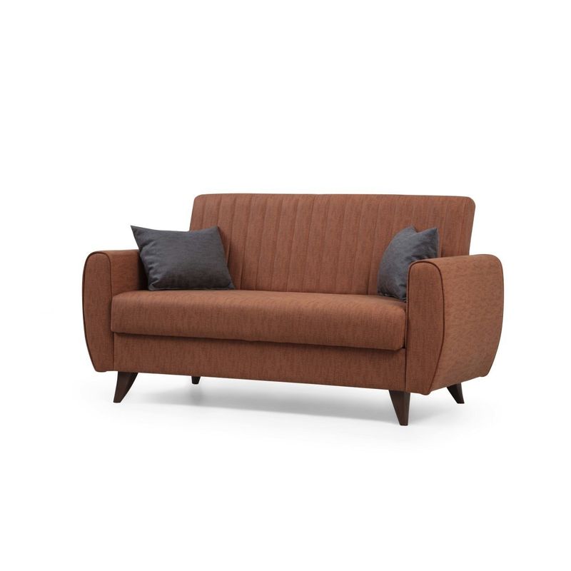 Casa si Gradina - Mobilier - Canapele si coltare - Canapele - Canapea extensibila, Atelier Del Sofa, poliester texturat, rosu tigla, 158x86x77 cm - Infinity.ro