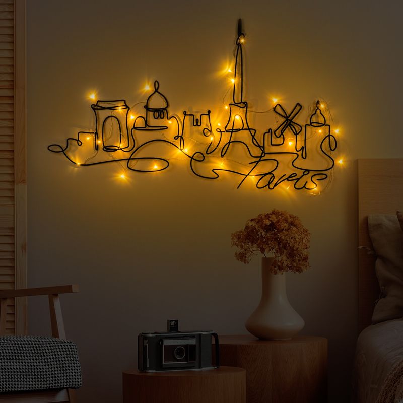 Casa si Gradina - Corpuri si surse de iluminat - Plafoniere, aplice si spoturi - Accesoriu decorativ de perete, Wallxpert, metal, negru, 69x120 cm - Infinity.ro