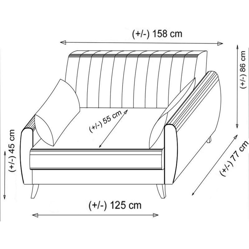 Casa si Gradina - Mobilier - Canapele si coltare - Canapele - Canapea extensibila, Atelier Del Sofa, poliester texturat, rosu tigla, 158x86x77 cm - Infinity.ro