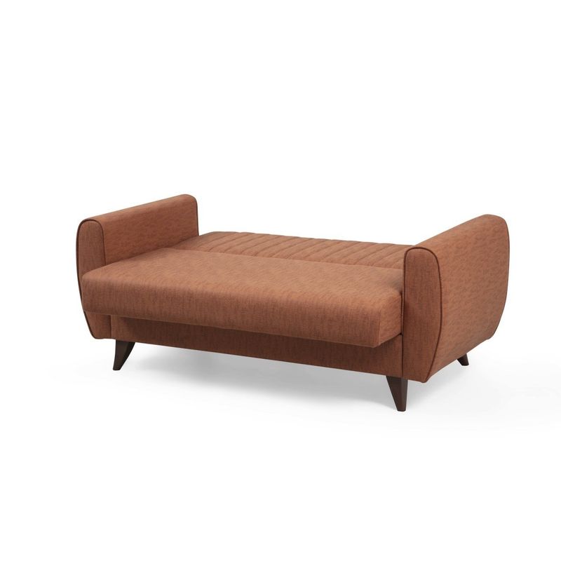 Casa si Gradina - Mobilier - Canapele si coltare - Canapele - Canapea extensibila, Atelier Del Sofa, poliester texturat, rosu tigla, 158x86x77 cm - Infinity.ro