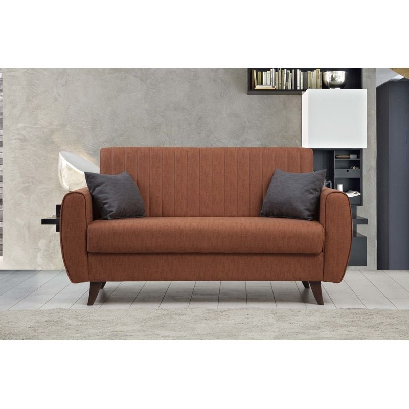 Casa si Gradina - Mobilier - Canapele si coltare - Canapele - Canapea extensibila, Atelier Del Sofa, poliester texturat, rosu tigla, 158x86x77 cm - Infinity.ro