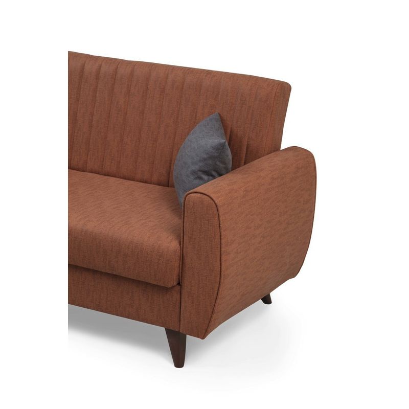 Casa si Gradina - Mobilier - Canapele si coltare - Canapele - Canapea extensibila, Atelier Del Sofa, poliester texturat, rosu tigla, 158x86x77 cm - Infinity.ro