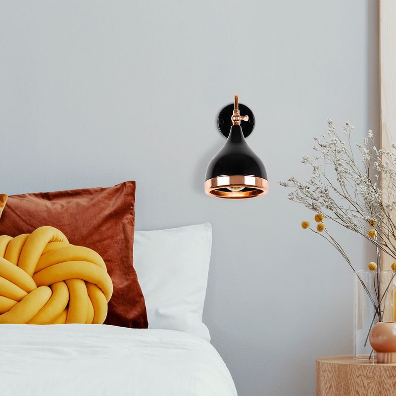 Casa si Gradina - Corpuri si surse de iluminat - Plafoniere, aplice si spoturi - Aplica de perete, Opviq, metal, negru cupru, 14x32x26 cm - Infinity.ro