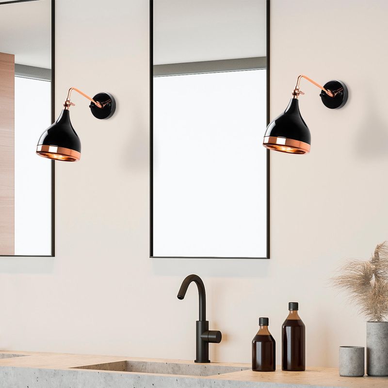 Casa si Gradina - Corpuri si surse de iluminat - Plafoniere, aplice si spoturi - Aplica de perete, Opviq, metal, negru cupru, 14x32x26 cm - Infinity.ro