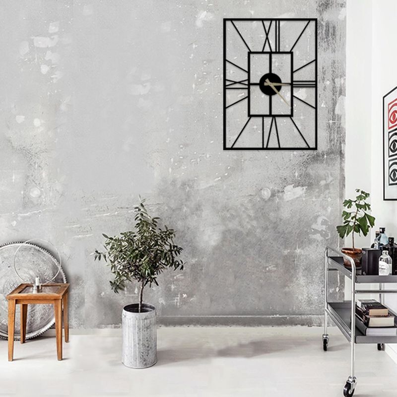 Casa si Gradina - Decoratiuni - Ceasuri - Ceas de perete decorativ, Wallxpert, metal, negru, 50x70 cm, 826PIR2057 - Infinity.ro