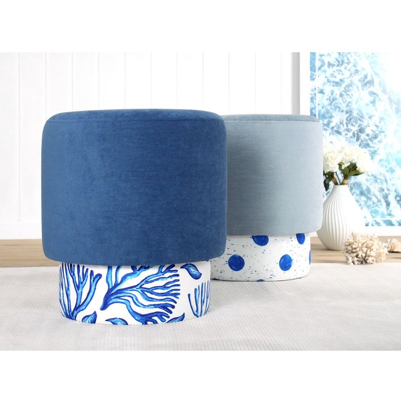 Casa si Gradina - Mobilier - Scaune si fotolii - Tabureti - Taburet, Atelier Del Sofa, bumbac si in, multicolor, 46x43 cm, 209FLF1358 - Infinity.ro