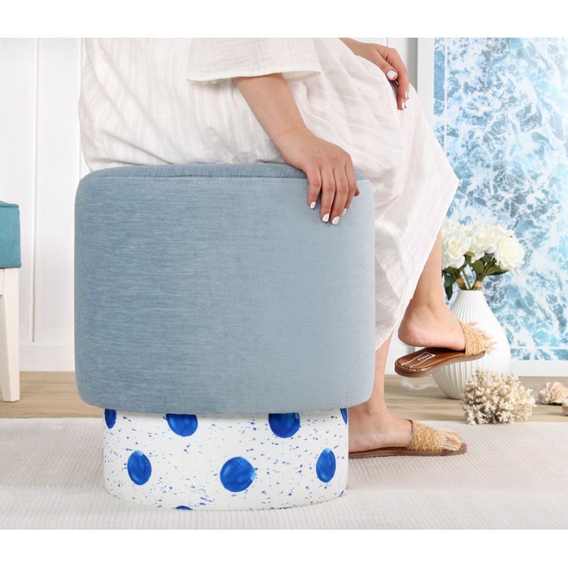 Casa si Gradina - Mobilier - Scaune si fotolii - Tabureti - Taburet, Atelier Del Sofa, bumbac si in, multicolor, 46x43 cm, 209FLF1358 - Infinity.ro