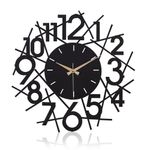 Casa si Gradina - Decoratiuni - Ceasuri - Ceas de perete decorativ, Wallxpert, metal, negru, 41x41 cm, 902LMN1156 - Infinity.ro