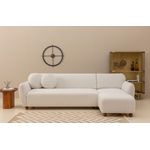 Casa si Gradina - Mobilier - Canapele si coltare - Coltare - Coltar, Hanah Home, cadru lemn de fag si pal, alb, 162x273x93 cm - Infinity.ro