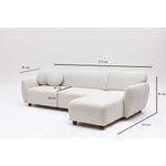 Casa si Gradina - Mobilier - Canapele si coltare - Coltare - Coltar, Hanah Home, cadru lemn de fag si pal, alb, 162x273x93 cm - Infinity.ro