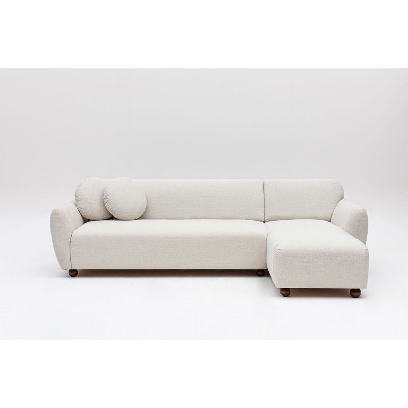 Casa si Gradina - Mobilier - Canapele si coltare - Coltare - Coltar, Hanah Home, cadru lemn de fag si pal, alb, 162x273x93 cm - Infinity.ro