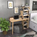 Casa si Gradina - Mobilier - Mese si birouri - Birouri - Birou, Hanah Home, pal melaminat, stejar, 133x55x146.4 cm - Infinity.ro