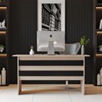 Casa si Gradina - Mobilier - Mese si birouri - Birouri - Birou de studiu, Hanah Home, pal melaminat, stejar si negru, 140x60x73.8 cm - Infinity.ro