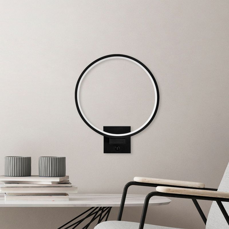 Casa si Gradina - Corpuri si surse de iluminat - Plafoniere, aplice si spoturi - Aplica, Opviq, metal, negru, 30x36x9 cm, led integrat - Infinity.ro