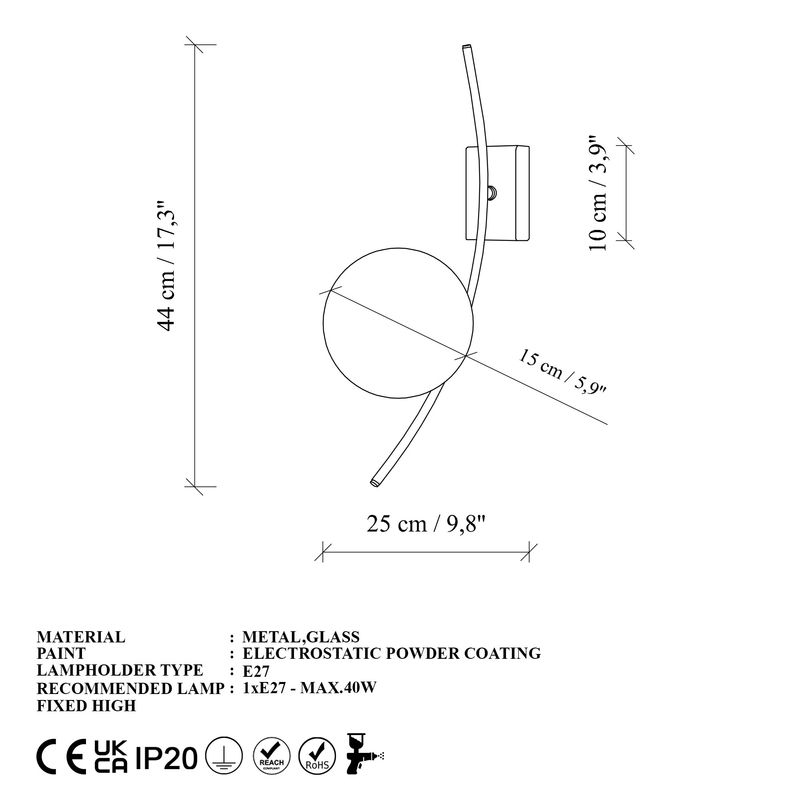 Casa si Gradina - Corpuri si surse de iluminat - Plafoniere, aplice si spoturi - Aplica de perete, Opviq, metal, auriu, 15x25x44 cm - Infinity.ro