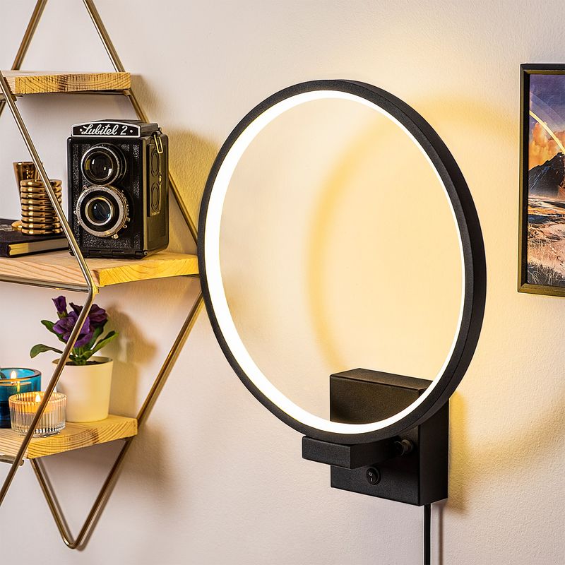 Casa si Gradina - Corpuri si surse de iluminat - Plafoniere, aplice si spoturi - Aplica, Opviq, metal, negru, 30x36x9 cm, led integrat - Infinity.ro