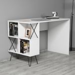 Casa si Gradina - Mobilier - Mese si birouri - Birouri - Birou de studiu, Hanah Home, pal melaminat, alb si negru, 120x60x78.8 cm - Infinity.ro