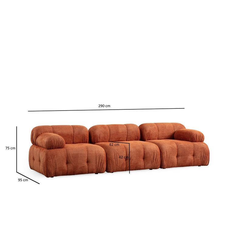 Casa si Gradina - Mobilier - Canapele si coltare - Coltare - Coltar, Atelier Del Sofa, lemn fag si pal, portocaliu, 290x160x95 cm - Infinity.ro