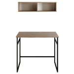 Casa si Gradina - Mobilier - Mese si birouri - Birouri - Birou, Hanah Home, pal melaminat, nuc si negru, 90x60x75 cm - Infinity.ro