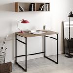 Casa si Gradina - Mobilier - Mese si birouri - Birouri - Birou, Hanah Home, pal melaminat, nuc si negru, 90x60x75 cm - Infinity.ro