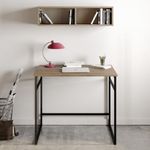 Casa si Gradina - Mobilier - Mese si birouri - Birouri - Birou, Hanah Home, pal melaminat, nuc si negru, 90x60x75 cm - Infinity.ro