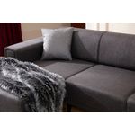 Casa si Gradina - Mobilier - Canapele si coltare - Coltare - Coltar extensibil, Hanah Home, poliester, gri inchis, 140x250x77 cm - Infinity.ro