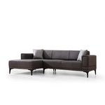 Casa si Gradina - Mobilier - Canapele si coltare - Coltare - Coltar extensibil, Hanah Home, poliester, gri inchis, 140x250x77 cm - Infinity.ro