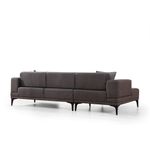Casa si Gradina - Mobilier - Canapele si coltare - Coltare - Coltar extensibil, Hanah Home, poliester, gri inchis, 140x250x77 cm - Infinity.ro